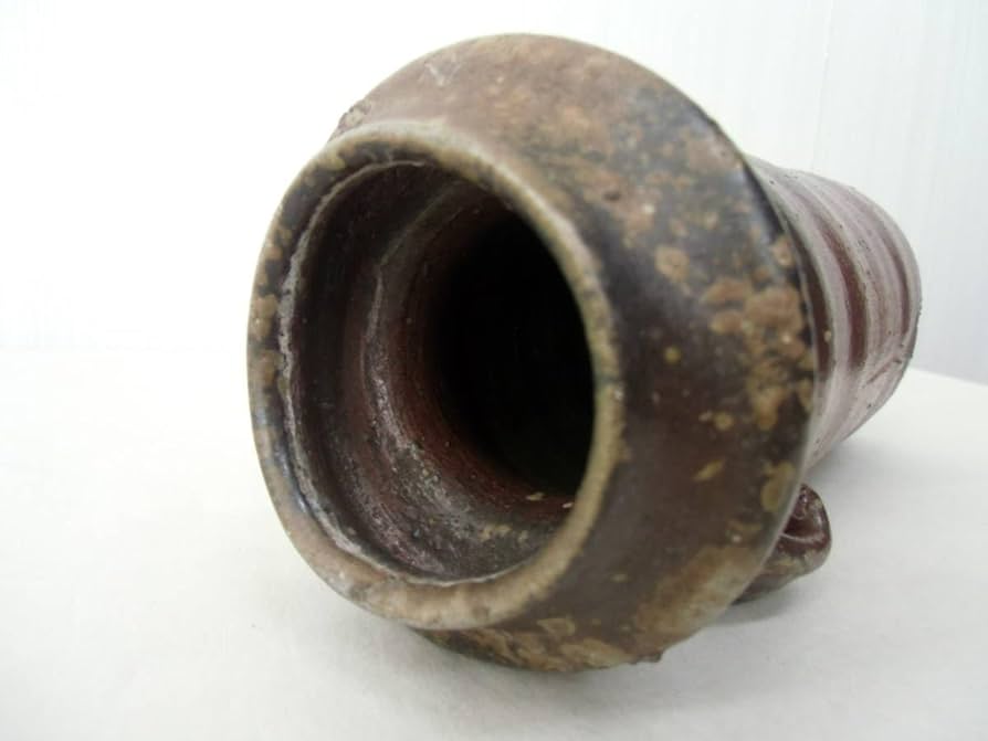 Amazon.co.jp: 備前焼 陶弘作 花瓶 金重窯 七十七代 耳付き 共箱